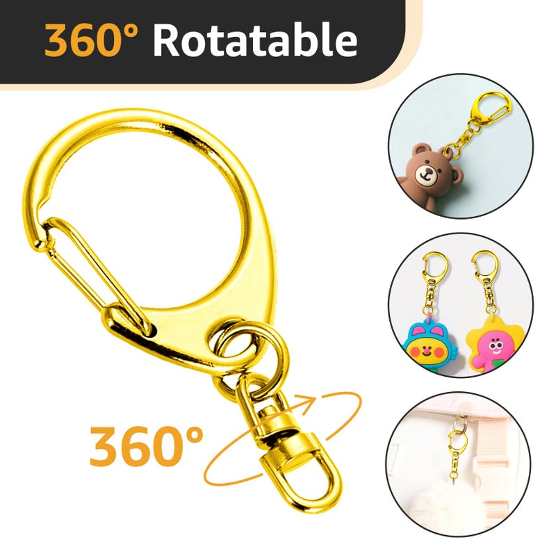 Roctee 50 pcs Lobster Clasp Key, Keychain Clip, Swivel Clasps Lanyard Snap Hook, DIY Crafts Key Chain, Lobster Claw Clasp (Silver) - Image 3